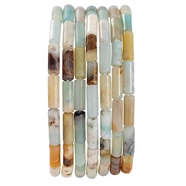 Cuentas de Tubo Cilíndrico de Amazonita Natural 4x13mm 38cm/str Cuentas Sueltas de Piedra Semipreciosa para Hacer Pulseras Collares Aretes