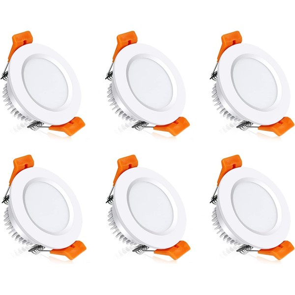 6 Pack 2 Inch LED Recessed Lighting, Downlight Dimmable 3W