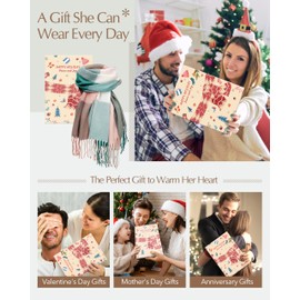 Winter Scarf Stocking Stuffers for Women: Xmas Christmas Gifts for Women Mom Wife Her Gift Ideas, Cozy Gifts for Women Ladies Womens Scarves & Wraps Winter Warm Big Long Thick Plaid Scarf for Women