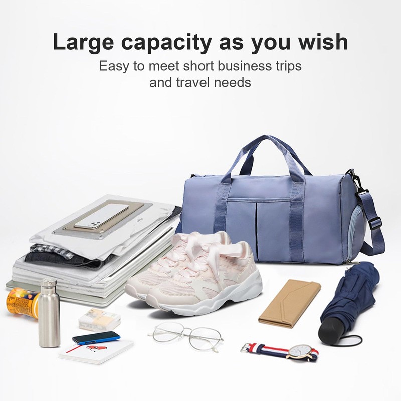 Travel Duffed Tote Bag, Waterproof Fold-able and Expandable Weekender Bag