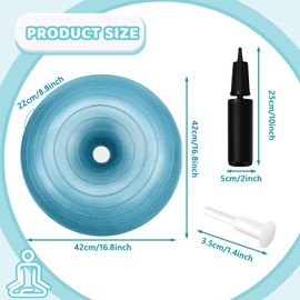 Lewtemi 3 Pcs Flexible Seating for Classroom 16.8 Inch Inflatable Yoga Ball Chairs with Inflator Donut Exercise Ball Chair Cushion Seat for Kids Student Sensory Balance Home Office (Classic Color)