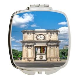 Island Gifting - Image of Triumphal arch in Chisinau Moldova - Kishinev Moldova - Square Compact Mirror - Travel Mirror