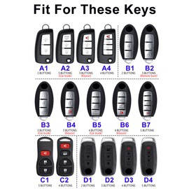 TECART Flip Key Car Key Case Fits Nissan Qashqai Juke J11 J12 F15 Maxima Altima Rogue Kicks Murano Birthday Gifts Leather Key Ring Protective Case 2/3/4 Buttons Brown A