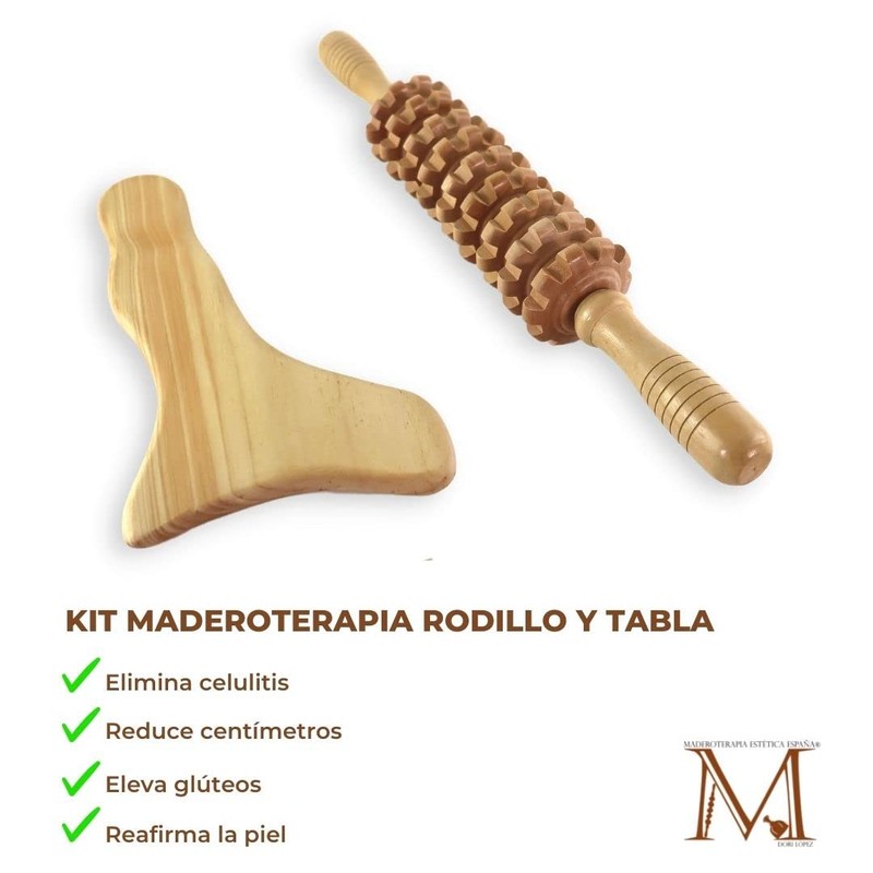 Maderotherapy Professional Body Kit with Cellulite Massage Roller and Body