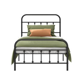 Kujielan Metal Bed Frame - Structurally Stable Heavy Duty Steel Slat Supported Twin Bed Frames,No Box Spring Needed for Easy Removal and Transport.