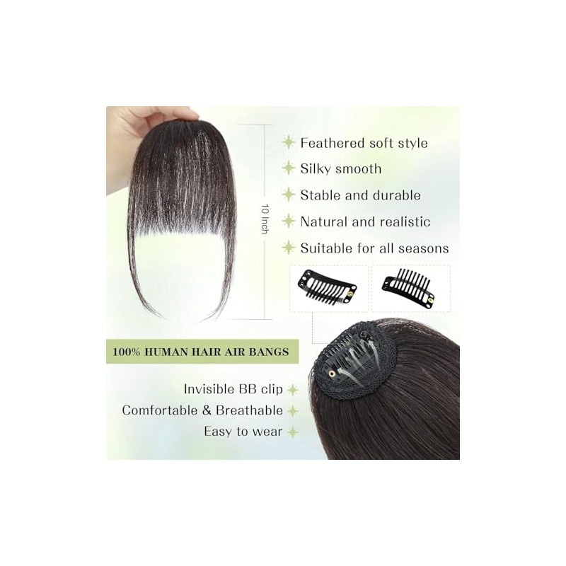 Fleco Postizo Para Mujer Flequillos Postizos Clip De Flequillo Natural