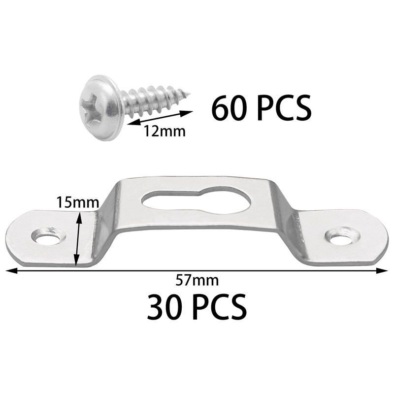 30 PCS Picture Hanging Plate,Keyhole Hangers with Screws,Pegs for Photo