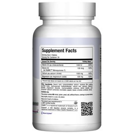 4-in-1 Calcium 1000mg with Vitamin D3 - Calcium Supplement for Women and Men with Vitamin K2 D3 1000 IU - Extra Strength Calcium Citrate for Bone and Heart Support (120ct)