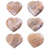Sportmusies Natural Orange Moonstone Heart Stone Figurine, 1.77-2.36 inches