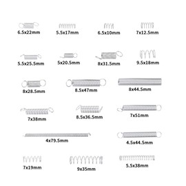 200 Pieces Tension Springs Assortment, Compression Springs, Assorted Extension Springs, Metal Spiral Springs Kit, Extended Compressed Springs Set with Storage Case
