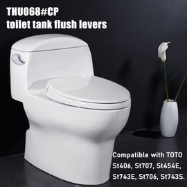 THU068#CP Toilet Trip Lever Compatible with TOTO St406 St707 St454E St743E St706 St743S, Solide Side Mount Toilet Tank Flush Lever, Replacement Polished Chrome Toilet Flush Handle, 2 Pack
