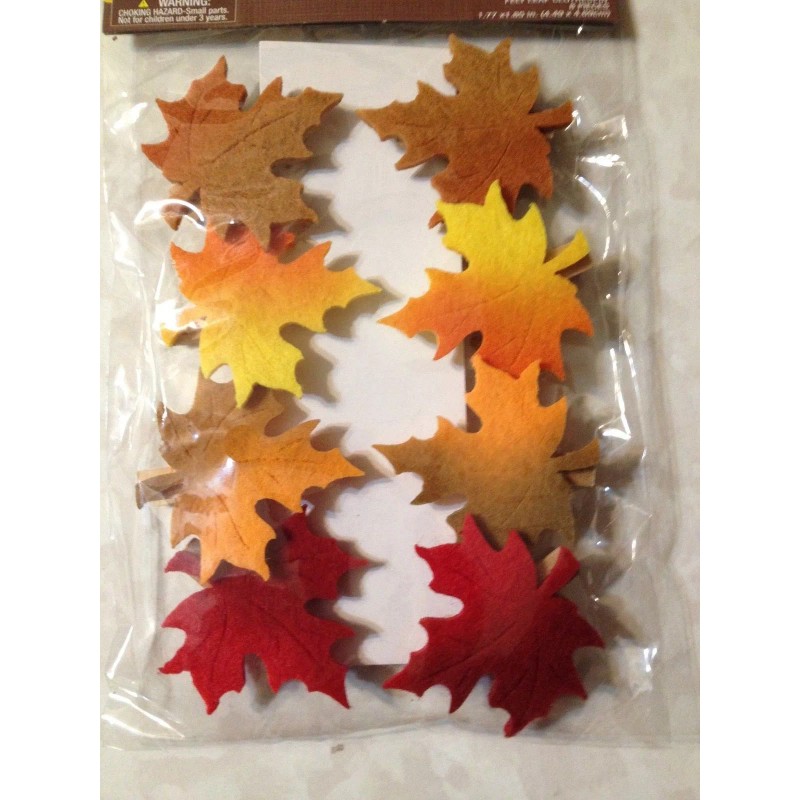 American Crafts FALL CRAFTS FELT FALL LEAVES W/CLOTHES PINS 4-NAPKINS,