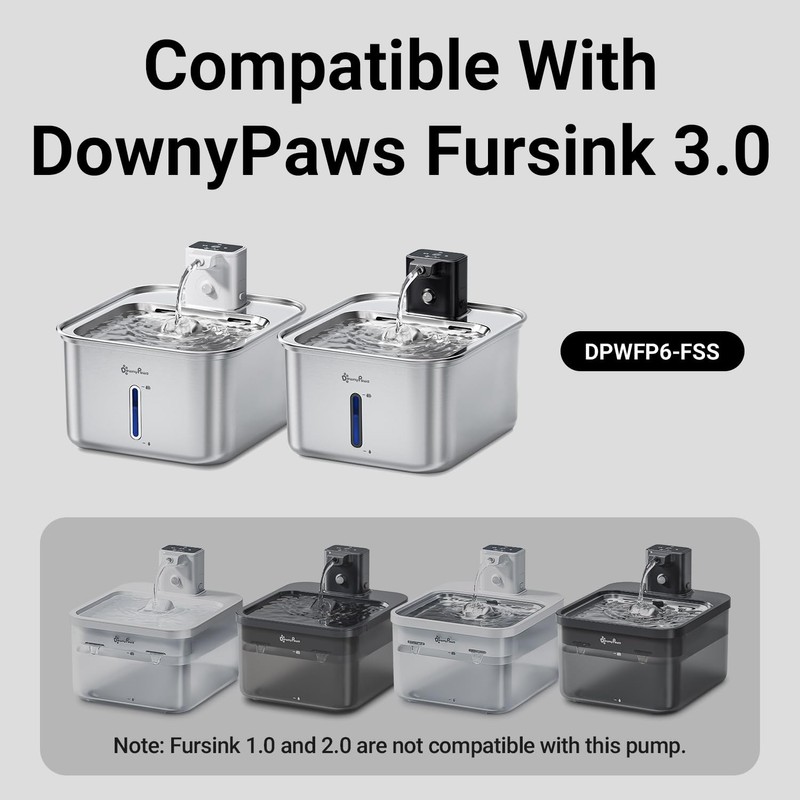 DownyPaws Cat Fountain Pump for DPWFP6-FSS, Black