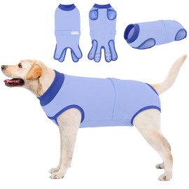 Queenmore Dog Surgical Recovery Suit Onesie, Recovery Suit for Dogs Cats After Surgery, Anti Licking Pet Female Post-Operative Spayed Neutered Shirt, Substitute E-Collar & Cone, Sky Blue,3XL