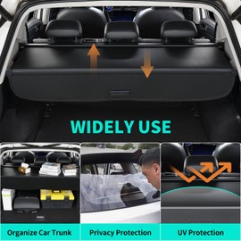 Retractable Cargo Cover fit for Honda CRV 2003 2004, Raear Interior Trunk Cover Organizer, Rear Luggage Privacy Shield, Anti-Peeping Security Screen, Car Accessories for Honda CRV Carbon Fiber Texture