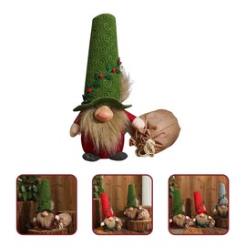 jojofuny 2pcs Christmas Gnomes Christmas Stickers Desk Top Decor Table Top Dwarf Decor Stuffed Elves Dwarf Ornaments Gnomes Decorations for Yard Fabric Gnome Shelf Decor Cloth Top Hat Doll