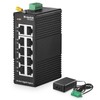 MokerLink 10 Port Gigabit Industrial DIN-Rail Ethernet Switch, Unmanaged IP40