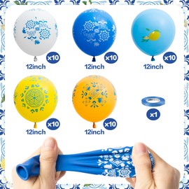 K1tpde Capri Lemon Balloons Decorations - 50PCS 12 IN Latex Assorted Colors Floral Balloons Decor for Kids, Capri Lemon Theme Happy Birthday Party Supplies