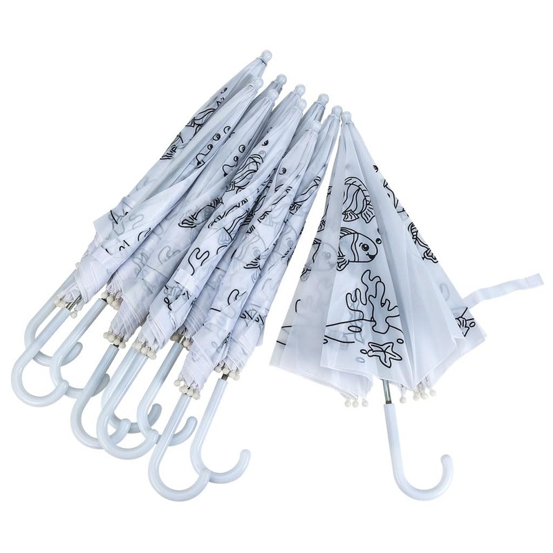 Wiemann Lehrmittel Set of 10 White Umbrellas for DIY with