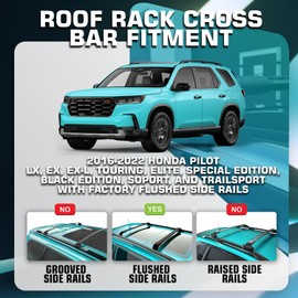 InnoCaptain 260lb Roof Rack Cross Bars for 2016-2022 Honda Pilot (ONLY FIT Factory Flushed Side Rails), Matte Black Heavy Duty Aluminum Cargo Crossbar
