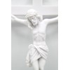 Vittoria Collection 13" Wall Crucifix Cross Jesus White Stone Corpus