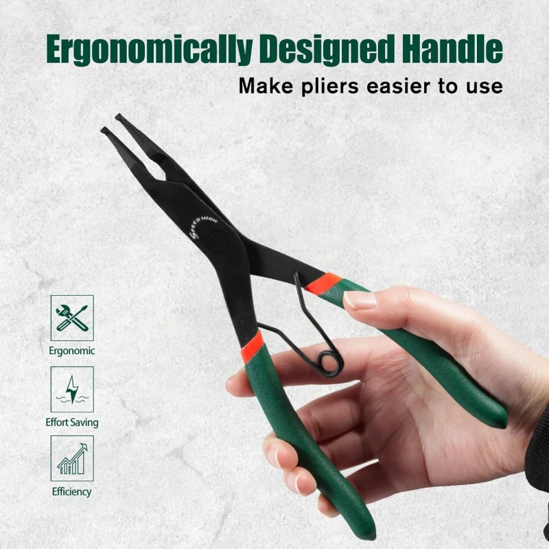 SPEEDWOX 9 inch Angle Tip Lock Ring Pliers for Transmission