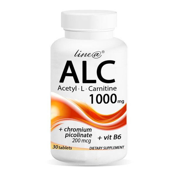 Acetyl-L-Carnitine + VITAMIN B6 + CHROMIUM Line@Diet | 30 Tablets for 1 Month | 1000 mg