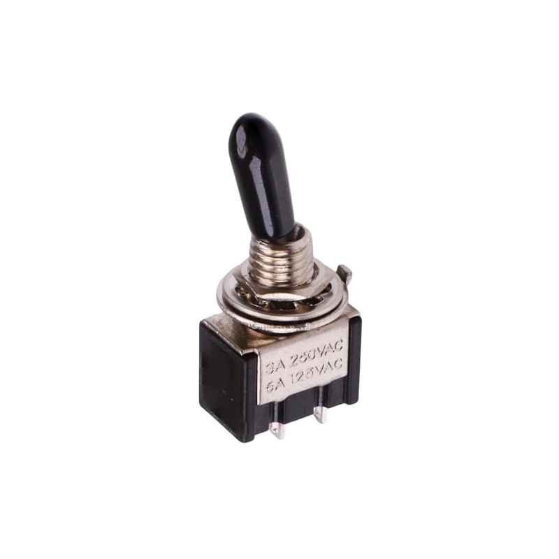 On-Off Miniature Toggle Switch with Black Boot Cover Mini SPST