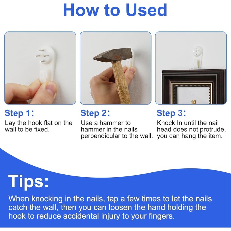 Picture Hooks, Non-Trace Picture Hook for Hard Wall, Picture Hanging