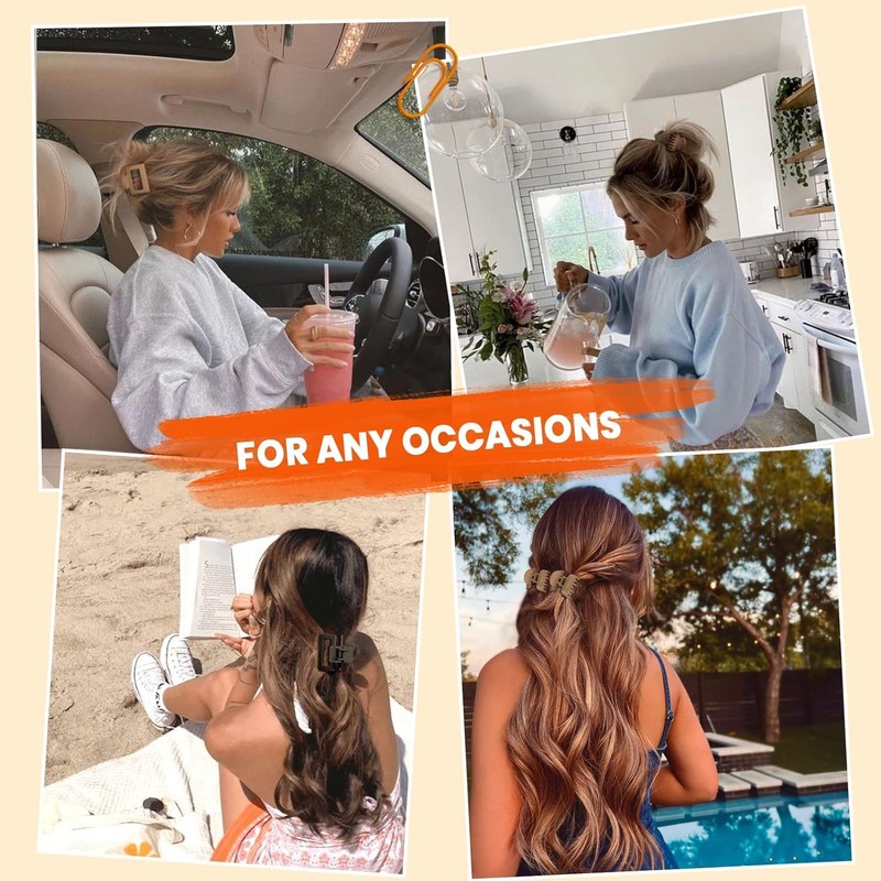 HFLYJPYW 8 Pcs Medium Hair Clips for Women Girls -