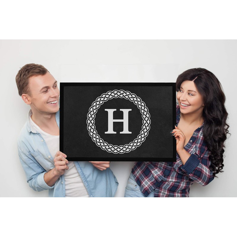 SpecialMe® Doormat Initial Letter Monogram Door Mat Family Married Couples