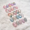 5 types of snowflake magnetic nails, knitted nails, glass beads