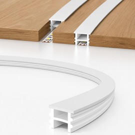 Bingotec 16.4Ft Silicone LED Channel System, Flexible LED Strip Diffuser with Milky White Cover, DIY Spotless Neon Rope Light Tube for LED Strips up to 12mm Wide (LED Strip Not Included)