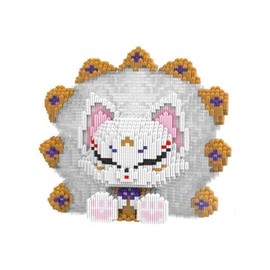 HONLANCH Animal Crystal Nine Tailed Fox Micro Building Blocks Set（7100PCS 25cm High Series） Gift for Adults and Kids
