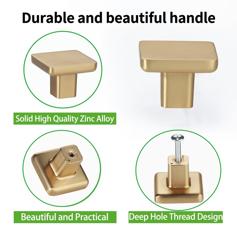 TUNNY 10 Pack Classic Cabinet Knob-Champagne Bronze Single Hole Furniture