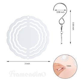 Framendino, 10 Pack 3 Inch Sublimation Wind Spinner Blanks 3D Aluminum Hanging Spinners Ornaments for Indoor Outdoor Gardens Decoration Round