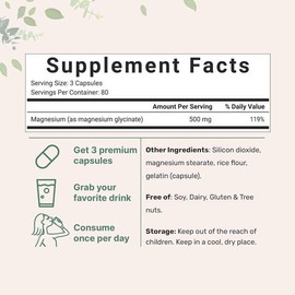 proxy MicroIngredients Magnesium Glycinate 500mg 240 Tablets / 마이크로인그리디언츠 마그네슘 글리시네이트 500mg 240정