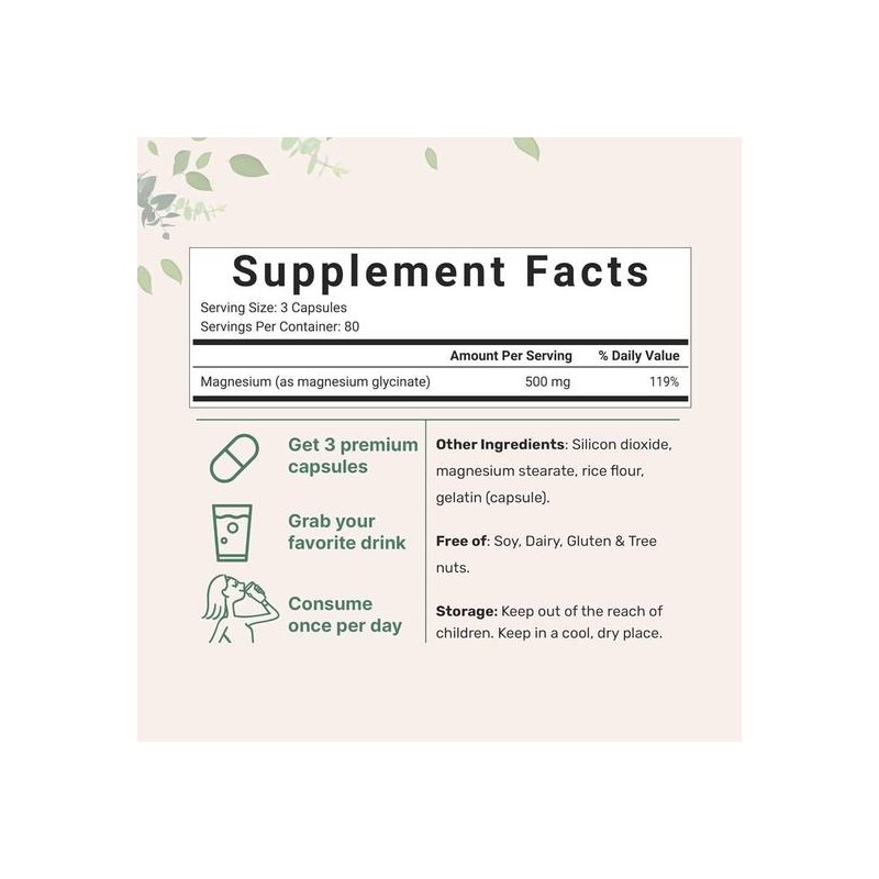 proxy MicroIngredients Magnesium Glycinate 500mg 240 Tablets / 마이크로인그리디언츠 마그네슘