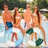 Wettarn 4 Pcs Pool Tubes with Fun Prints, Inflatable Floats