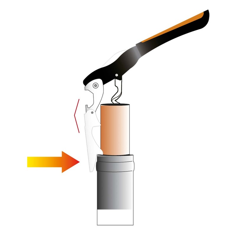 Gulliver Stainless Steel Two Step Waiter's Corkscrew - Black