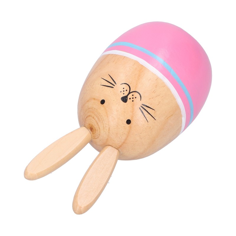 Wood Rabbit Family Figures Handcraft Decoration Ornament for Living Room