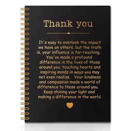QYUVK Thank You Gold Hardcover 160 Pages Spiral Notebooks, Funny Thank You Gift for Women Men Coworkers Leader Mentor, Appreciation Gifts for Employees, Thanksgiving Gifts for Colleagues Leaders