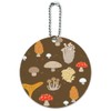 Mushroom Fungi Fungus Pattern Round Luggage ID Tag Card Suitcase