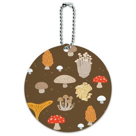 Mushroom Fungi Fungus Pattern Round Luggage ID Tag Card Suitcase Carry-On