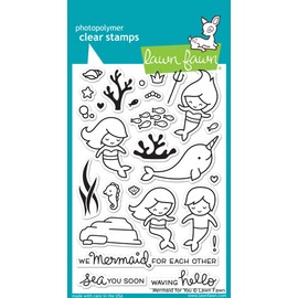 Lawn Fawn Mermaid for You Stamp and Die Set - Two item Bundle by Lawn Fawn