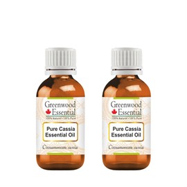 Greenwood Essential Pure Cassia Essential Oil (Cinnamomum Cassia) Steam Distilled (Pack of Two) 30ml X 2 (2 oz)