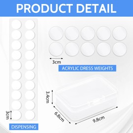 10 piezas de pesas reutilizables para vestido para dobladillo calcomanía seguro en eventos al aire última intervensión ventosos Pesas de tela invisible para viajeros