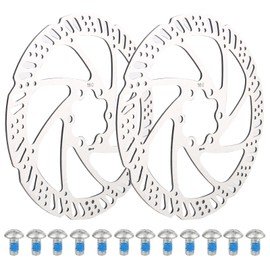 Set of 2 Disc Brakes Bicycle Brake Disc 160 mm Brake Disc 6 Hole Stainless Steel Brake Disc Bicycle Set with 12 Screws for Mountain Bike Road Bike