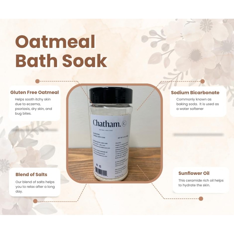 Oatmeal Bath Soak Made with Gluten Free Oatmeal.