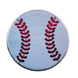Baseball Sports Patch – 4" Embroidered Ball Applique with Iron On Sew On for Backpacks, Hats, Clothing, Jackets – Athletic Patch for Baseball, Softball, and Sports Lovers
